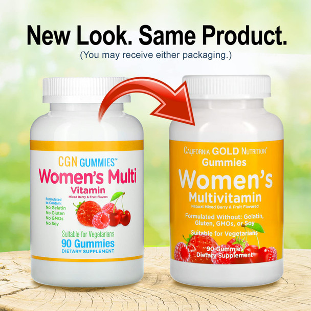 California Gold Nutrition Women’S Multivitamin Gummies, Cherry, Strawberry, And Raspberry Flavors, 90 Gummies