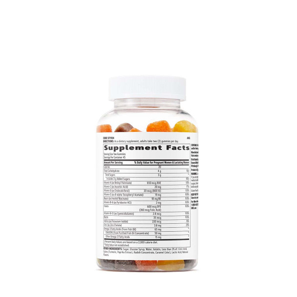 Gnc Women'S Prenatal Vitamin Gummy - Raspberry Lemonade - 90 Gummies (45 Servings)