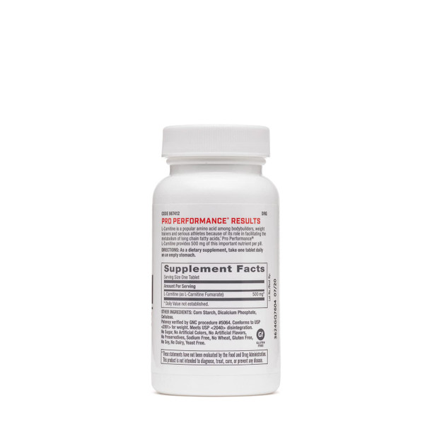 Gnc Pro Performance L-Carnitine, 60 Tablets, Supports Muscle Recovery