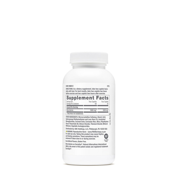 Gnc Pro Performance Beta-Alanine, 120 Tablets, Supports Muscle Function