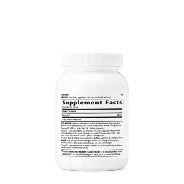 Gnc Pycnogenol 50Mg, 120 Capsules, Maintains Circulatory Health