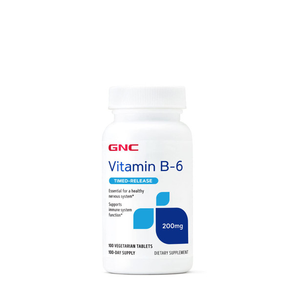 Gnc Vitamin B-6 Time Release 200 Mg - 100 Vegetarian Tablets