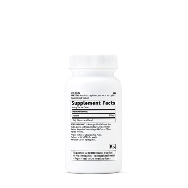 Gnc L-Tyrosine 500Mg, Supports Normal, Healthy Nervous System Activity