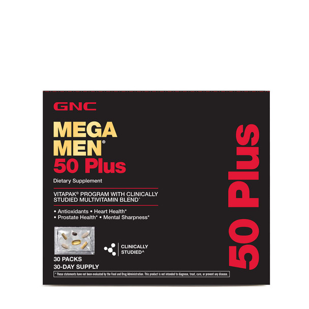 Gnc Mega Men 50 Plus Vitapak | Antioxidants, Heart Health, Prostate Health, And Mental Sharpness | 30 Count