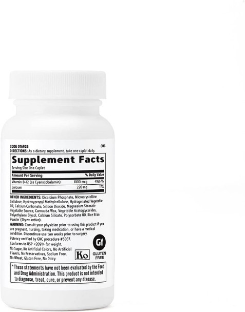 GNC Vitamin B-12 1000mcg Supports Energy Production 90 Caplets