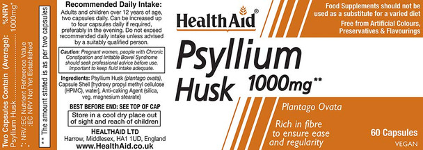 Psyllium Husk - 60 X 1000 Mg Vegicaps