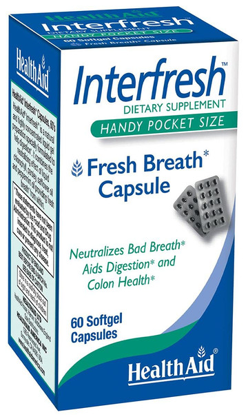 Interfresh, 60 Soft Gel Capsules, Twice Daily, Fights Bad Breath And Aids In Digestion And Colon Health, Feel Fresh All Day Long