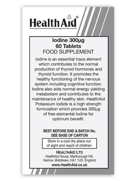 Health Aid 300Mcg Idiodine Tablets - Pack Of 60 Tablets