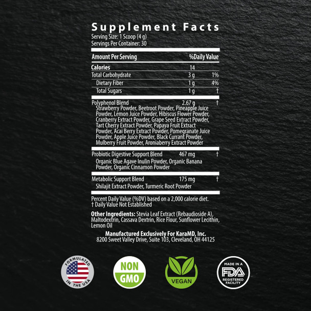 Karamd Revive Reds - Superfood Powder Supplement For Inflammation & Natural Energy - With Shilajit, Antioxidants & Polyphenols - Mixed Berry Flavor - 30 Concentrated Drink Mix Servings