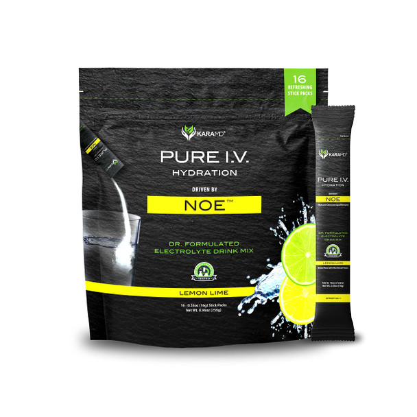 Karamd Pure I.V. + Focus 365 - Special Bundle - Lemon Lime Hydration Packets (16 Sticks) & Powerful Supplement For Memory & Concentration (60 Capsules) - Fuel Your Energy & Concentration Now