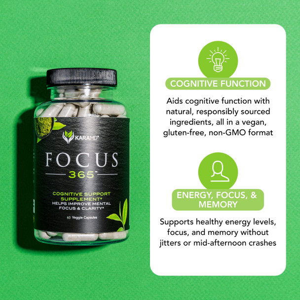 Karamd Pure I.V. + Focus 365 - Special Bundle - Lemon Lime Hydration Packets (16 Sticks) & Powerful Supplement For Memory & Concentration (60 Capsules) - Fuel Your Energy & Concentration Now