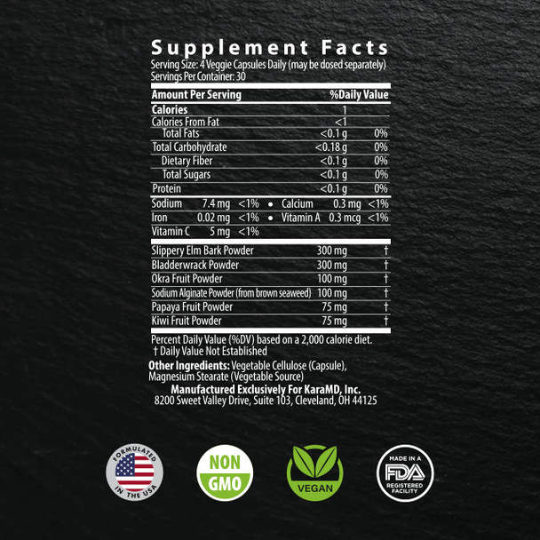 Karamd Lectin Guard | Lectin Blocker Gut & Colon Health Supplement | Slippery Elm, Bladderwrack, Sodium Alginate, Okra, Kiwi & Papaya | Natural Vegan Friendly, Non-Gmo & Gluten Free (30 Servings)