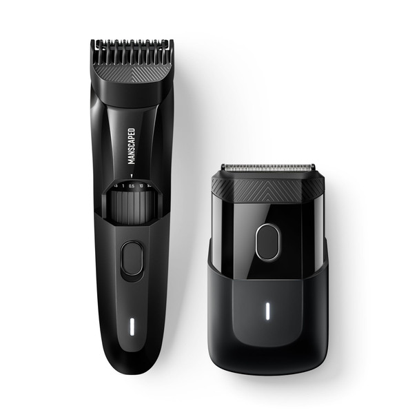 Manscaped The Beard Hedger Premium Men'S Beard Trimmer & The Handyman Compact Face Shaver With Long-Hair Leveler & Foil Blades