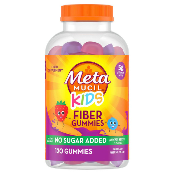 Metamucil Kids Fiber Supplement Gummies, 120Ct Gummies