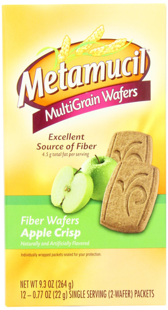 Metamucil Meta Multi-Grain Fiber Wafers By Meta Apple Crisp 24 Count (Pack Of 3) (Old)