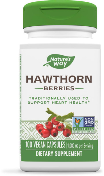 Nature'S Way Herbal Hawthorn Berries, Traditional Healthy Heart Support*, 100 Vegan Capsules