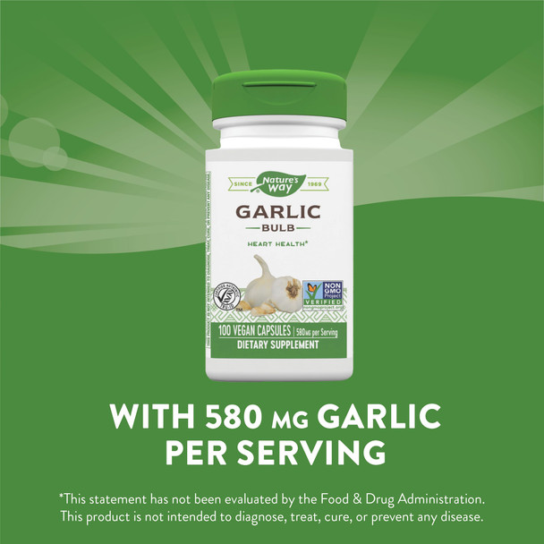Nature'S Way Garlic Bulb, Supports Heart Health*, 100 Vegan Capsules