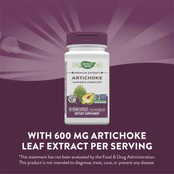 Nature'S Way Premium Extract Artichoke, Supports Digestion*, 60 Vegan Capsules