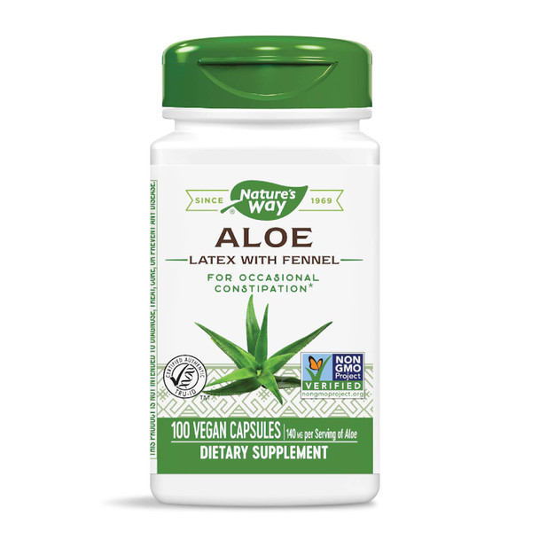 Nature'S Way Aloe Latex With Fennel, For Occasional Constipation*, 100 Vegan Capsules