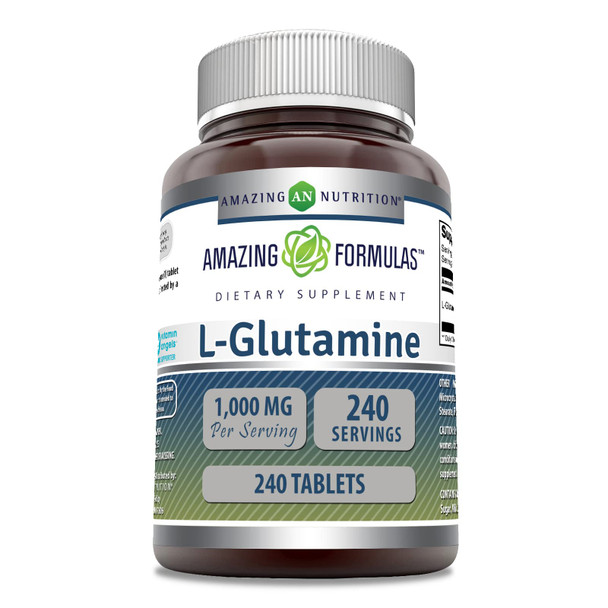 Amazing Formulas L-Glutamine Supplement | 1000 Mg | 240 Tablets | Non-Gmo | Gluten Free | Made In Usa