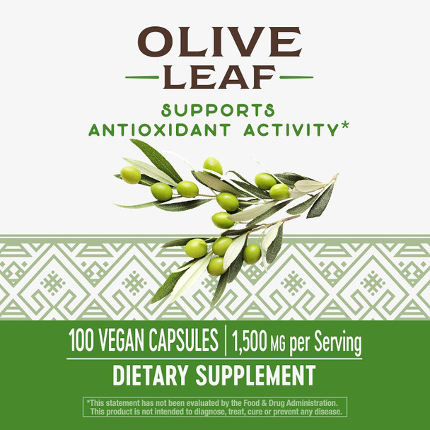 Nature'S Way Premium Herbal Olive Leaf 1500 Mg Per Serving 100 Vcaps