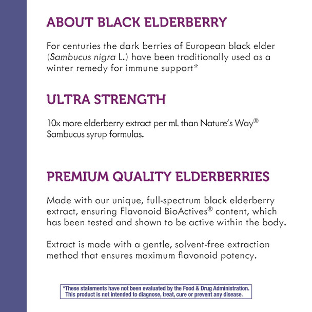 Nature'S Way Sambucus Elderberry Drops With Ultra Strength Elderberry, Immune Support*, Made From 6400Mg Of Elderberries Per 1 Ml, 1 Fl. Oz.