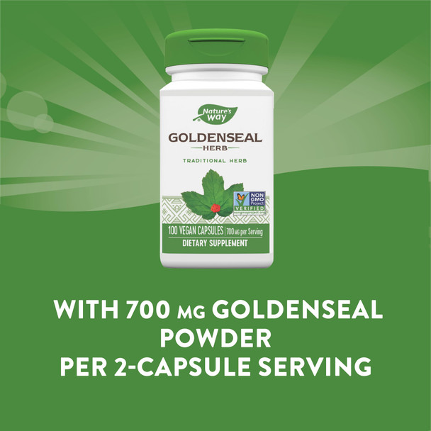 Nature'S Way Premium Herbal Goldenseal Herb 700 Mg Per Serving 100 Vcaps