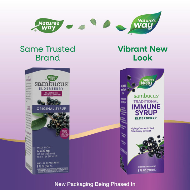 Nature'S Way Sambucus Original Black Elderberry Syrup, Traditional Immune Support*, Berry Flavored, 8 Fl. Oz.