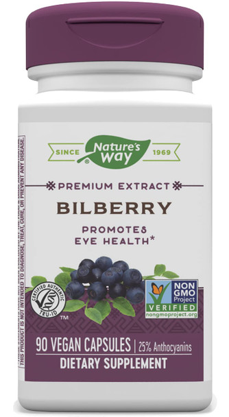 Nature'S Way Bilberry Extract For Eyes With Black Elderberry*, Eye Health Supplement For Adults*, 90 Capsules