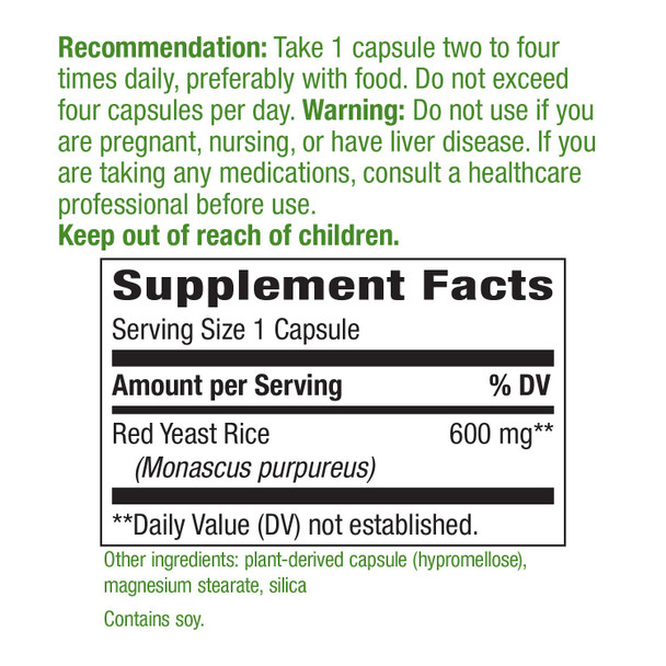 Nature'S Way Red Yeast Rice, Traditional Support*, 120 Vegan Capsules