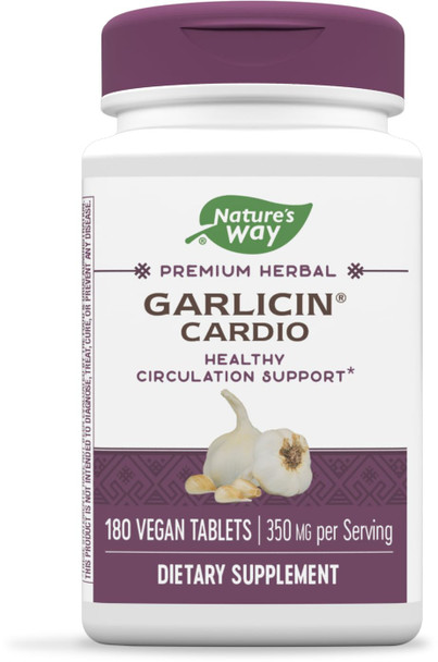 Nature'S Way Premium Herbal Garlicin Cardio, 350 Mg Per Serving, 180 Count