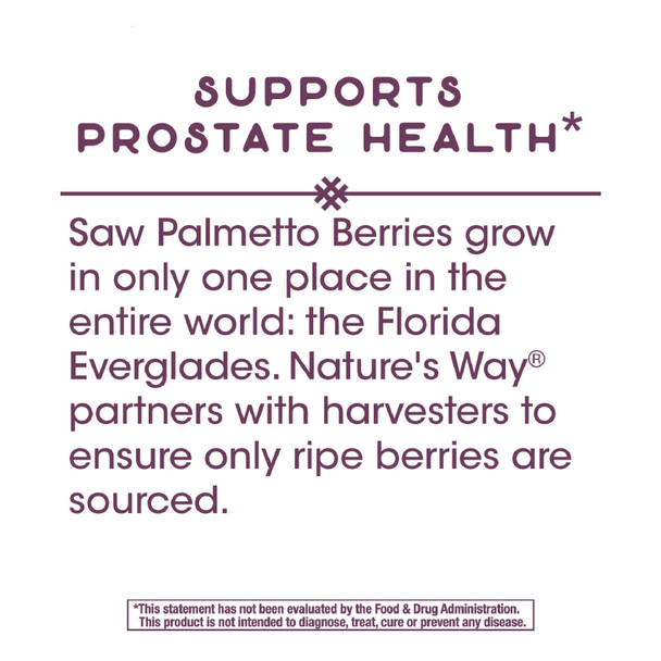 Nature'S Way Premium Saw Palmetto Extract, Prostate Health Support* For Men, 160Mg, 120 Softgels