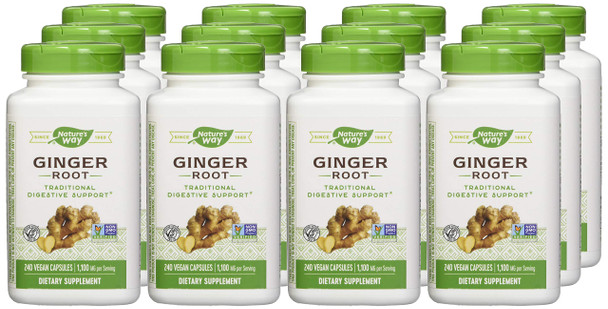 Nature'S Way Nature'S Way Premium Herbal Ginger Root, 1,100 Mg Per Serving, 240 Vcaps, 240 Count (Pack Of 12)