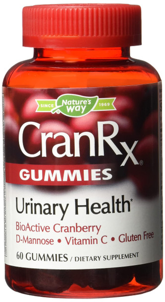 Nature'S Way Nature'S Way Cranrx Gummy Urinary Health Bioactive Cranberry + D-Manonse + Vitamin C, 60 Gummies, 60 Count (Pack Of 12)