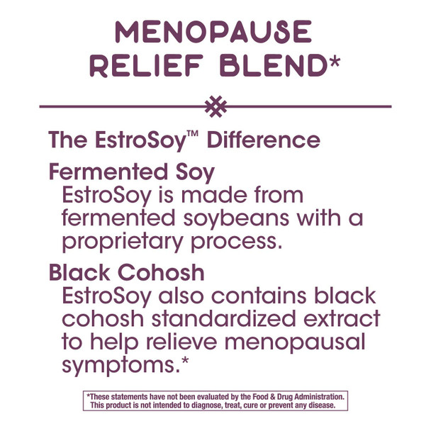 Nature'S Way Estrosoy, Menopause Relief Blend*, Helps Relieve Menopausal Symptoms*, Black Cohosh, Red Clover, And Fermented Soy, 60 Vegan Capsules