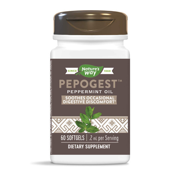 Nature'S Way Pepogest Peppermint Oil, Soothes Occasional Gastrointestinal Discomfort*, 60 Softgels