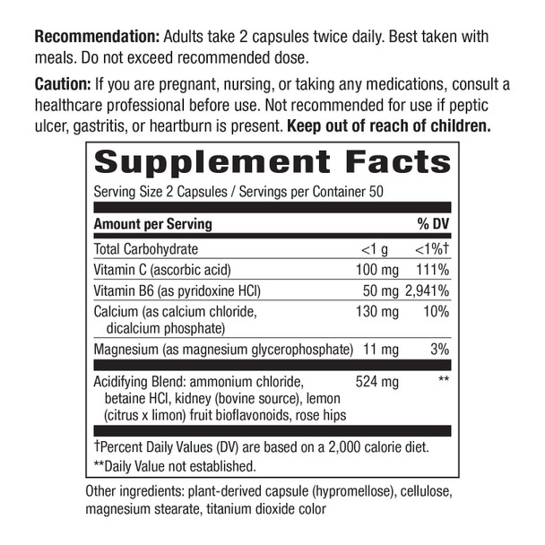 Nature'S Way Acid-A-Cal, 100 Vegetarian Capsules