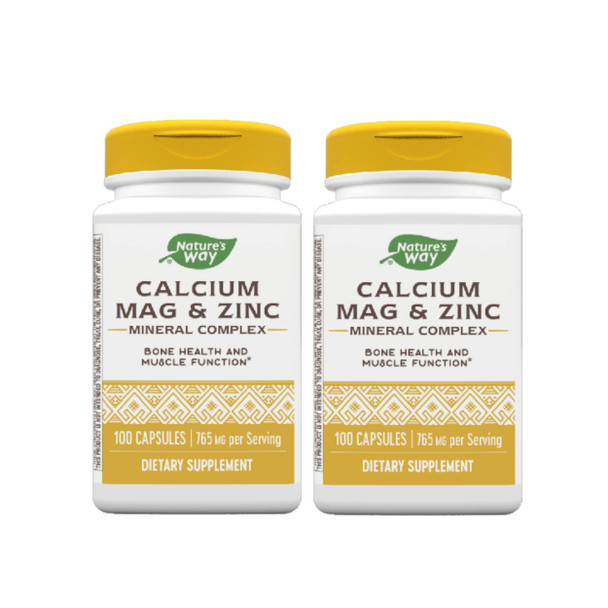 Nature'S Way Calcium Magnesium & Zinc 765 Mg Per Serving 100 Capsules - (Pack Of 2)