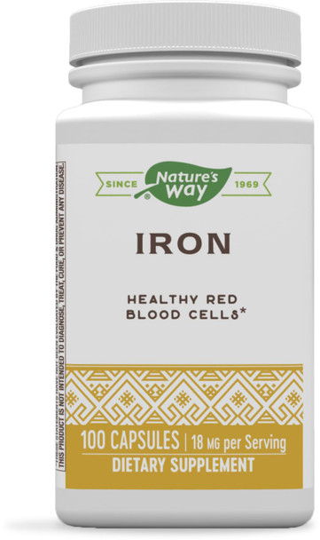 Nature'S Way Iron Supports Healthy Red Blood Cells* 18Mg Per Serving 100 Capsules