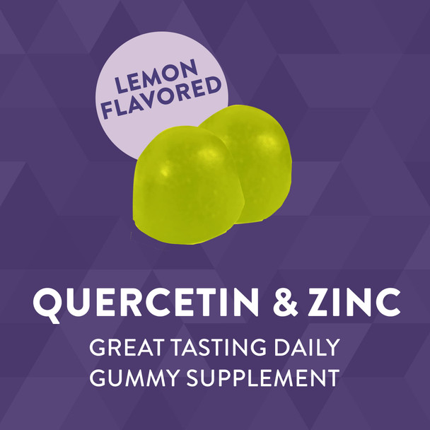 Nature'S Way Quercetin Gummies With Zinc, Immune Defense Support*, Powerful Antioxidant*, Lemon Flavored, 60 Gummies