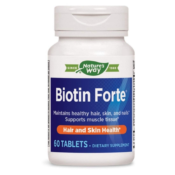 Nature'S Way Biotin Forte, Supports Healthy Hair And Skin*, Energy And Nerve Function*, 60 Tablets