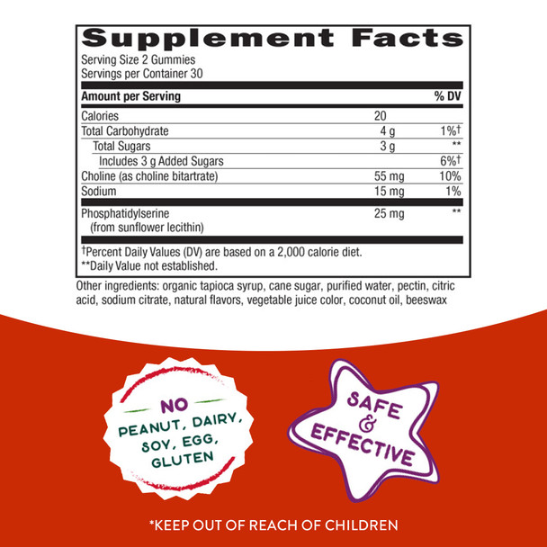 Nature'S Way Kids Brain Supplement Gummies, Supports Healthy Brain Function*, Lemonade Flavored, 60 Gummies