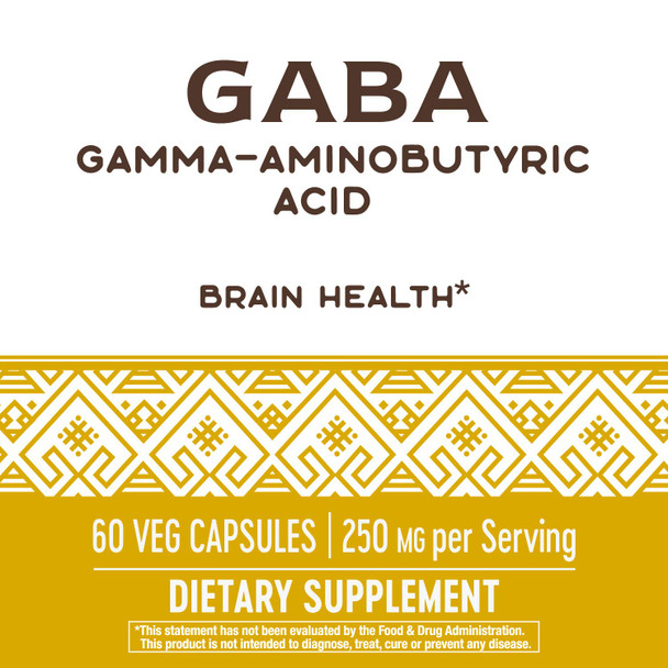 Nature'S Way Gaba Gamma-Aminobutyric Acid, Supports Brain Health*, 60 Capsules