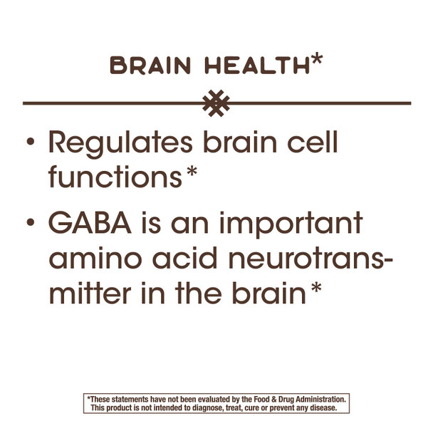Nature'S Way Gaba Gamma-Aminobutyric Acid, Supports Brain Health*, 60 Capsules