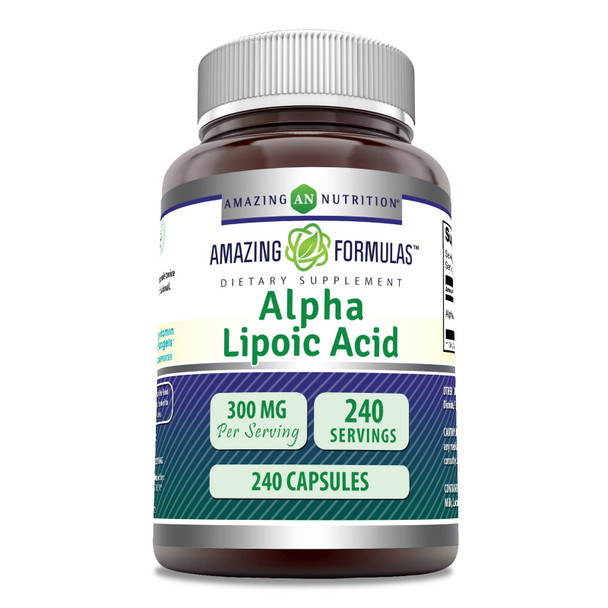 Amazing Formulas Alpha Lipoic Acid Ala 300Mg Capsules Supplement | Non-Gmo | Gluten Free | Made In Usa (240 Count)