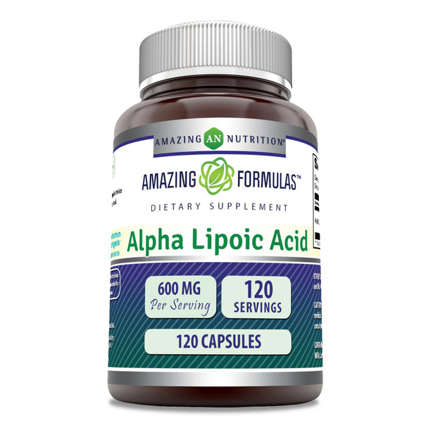 Amazing Formulas Alpha Lipoic Acid Ala 600 Mg Capsules Supplement | Non-Gmo | Gluten Free | Made In Usa | 120 Count