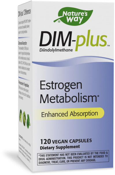 Nature'S Way Dim-Plus, Dim Supplement, Supports Balanced Estrogen Metabolism*, Diindolylmethane, 120 Vegetarian Capsules