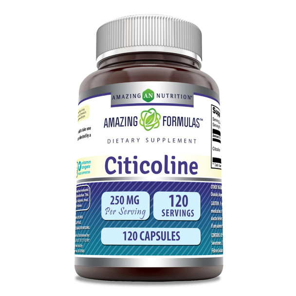 Amazing Formulas Citicoline 250Mg 120 Capsules Supplement | Non-Gmo | Gluten Free | Made In Usa