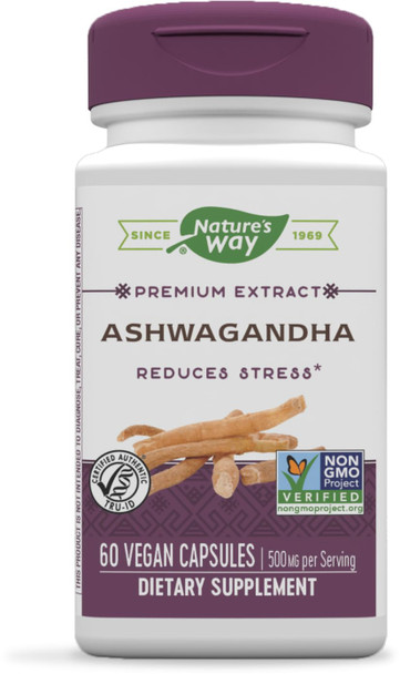Nature'S Way Ashwagandha Reduces Stress* Adaptogenic* Vegan 60 Capsules
