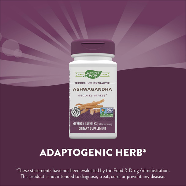 Nature'S Way Ashwagandha Reduces Stress* Adaptogenic* Vegan 60 Capsules